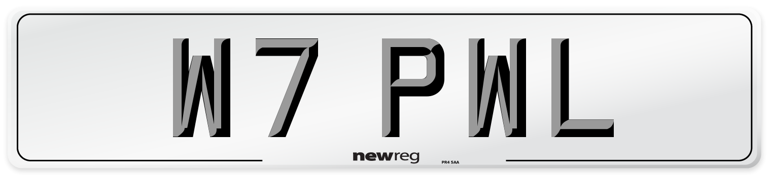 W7 PWL Number Plate from New Reg
